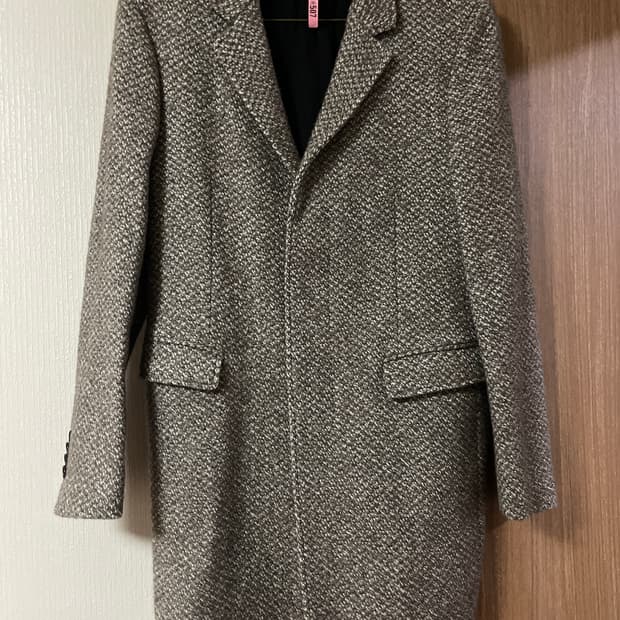 TIME HOMME 타임옴므 양모 모헤어 트위드 스타일 싱글 코트