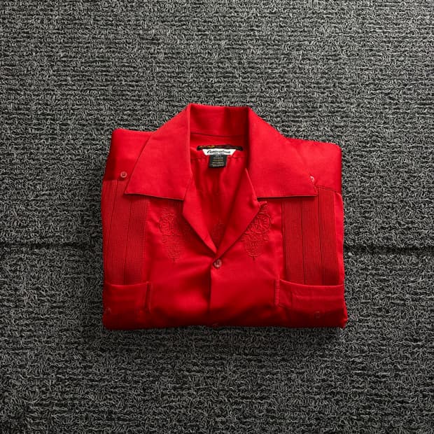 80s USA 구아야베라 린넨 쿠바 셔츠 4077