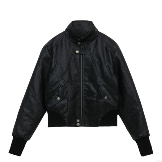 보헤미안서울 하이넥 모토 자켓 블랙