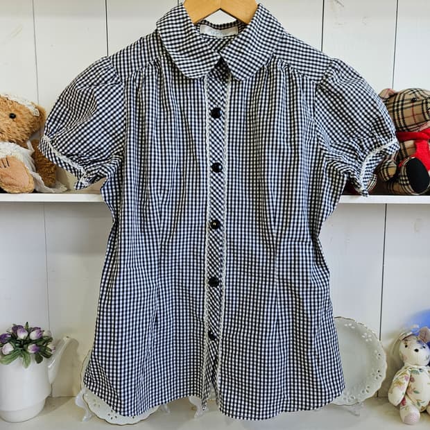 (la Bala) 깅엄 체크 블라우스