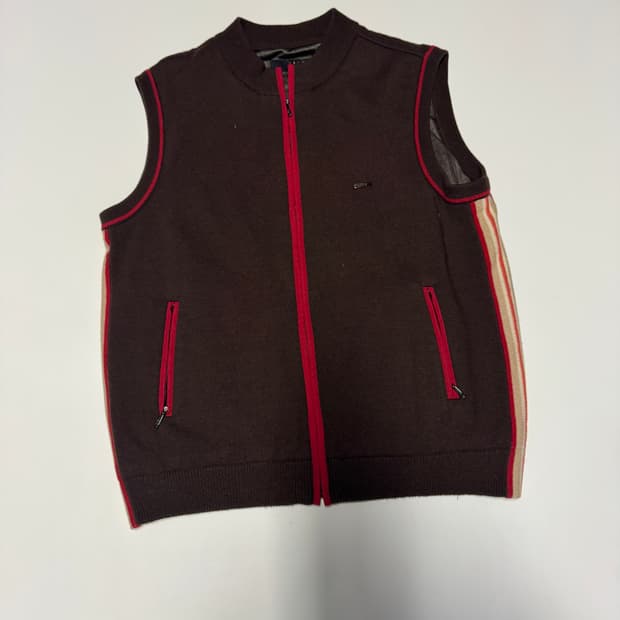 여성 닥스 daks 골프 방풍 니트 집업 베스트 M 브라운