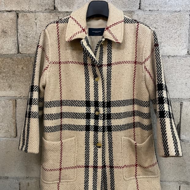 버버리 노바 체크 울 코트 