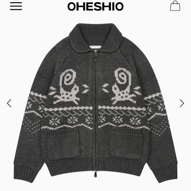 오헤시오 캣그래픽 코위찬 집업 차콜