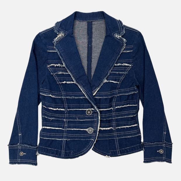 stitch seam tired denim jacekt