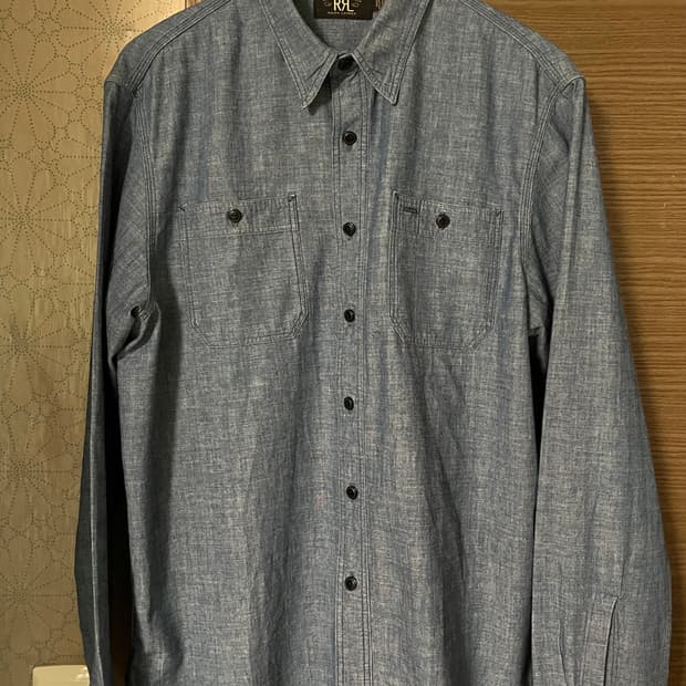 [L] RRL 인디고 샴브레이 워크셔츠