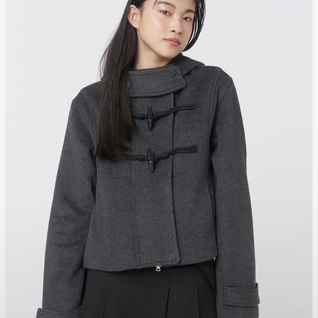 미세키서울 Duffle hoodie short coat CHARCOAL