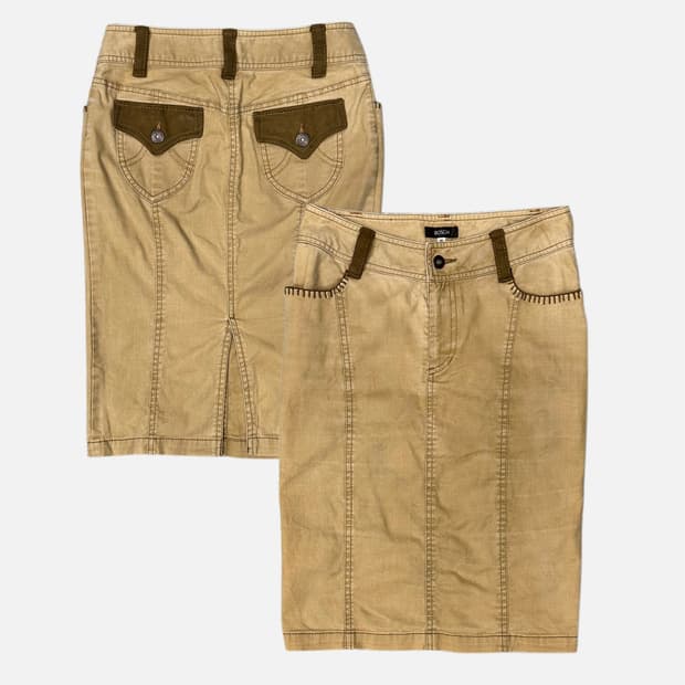 washed denim western skirt