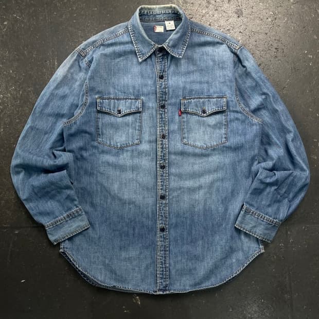 100 리바이스 데님셔츠 청남방