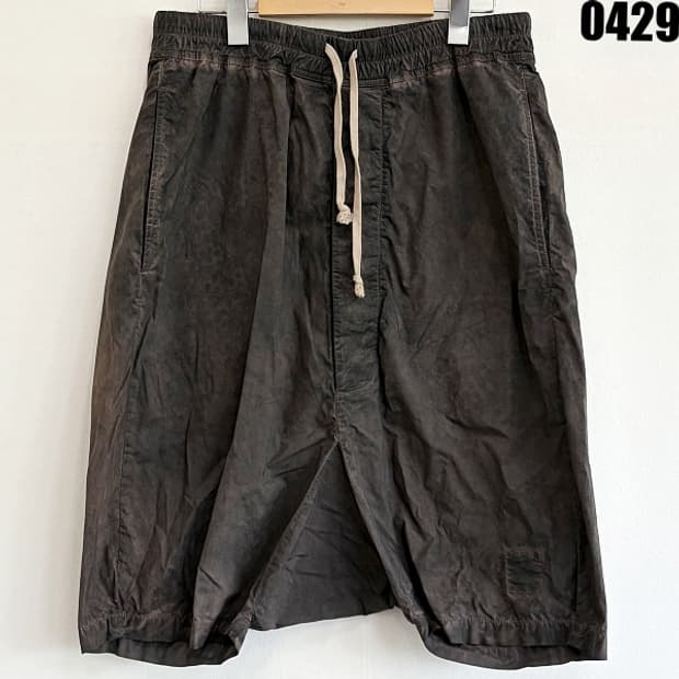 릭오웬스 이탈리아 코팅 워싱 밴딩 쇼츠 팬츠 S 0429