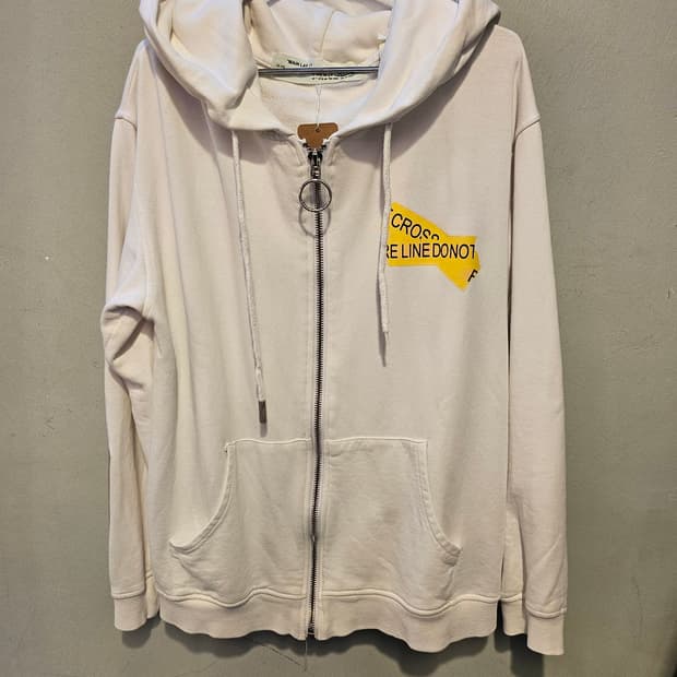 오프화이트(Off-White)화이트 파이어테이프 애로우 후드 집업