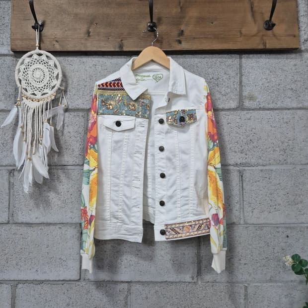 데시구알 스팽글 자수 데님자켓