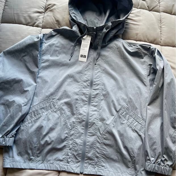 유니클로 U 후드 블루종 바람막이 그레이