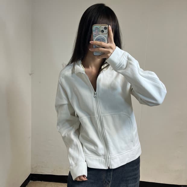Adidas White Cotton Track Jacket
