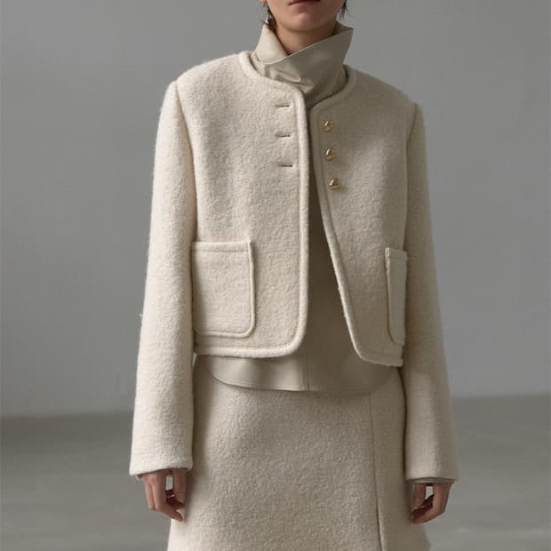 (m) 아뜰리에나인 울 부클 셋업