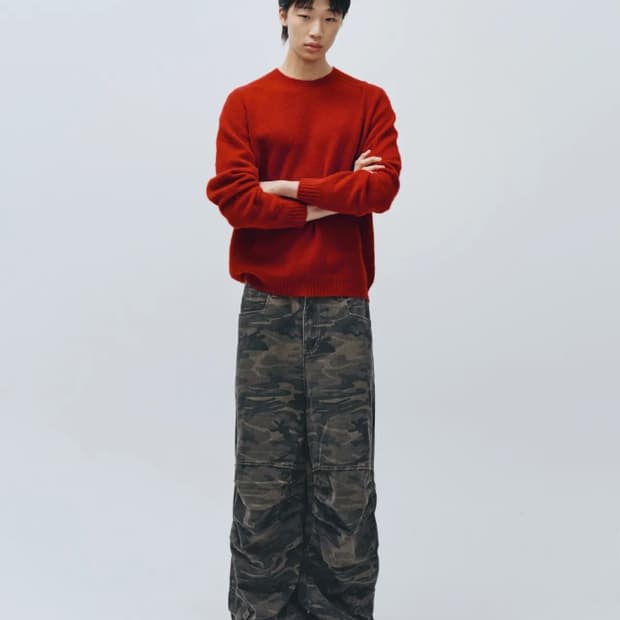 카모 와이드 패러슈트 팬츠_카모플라쥬