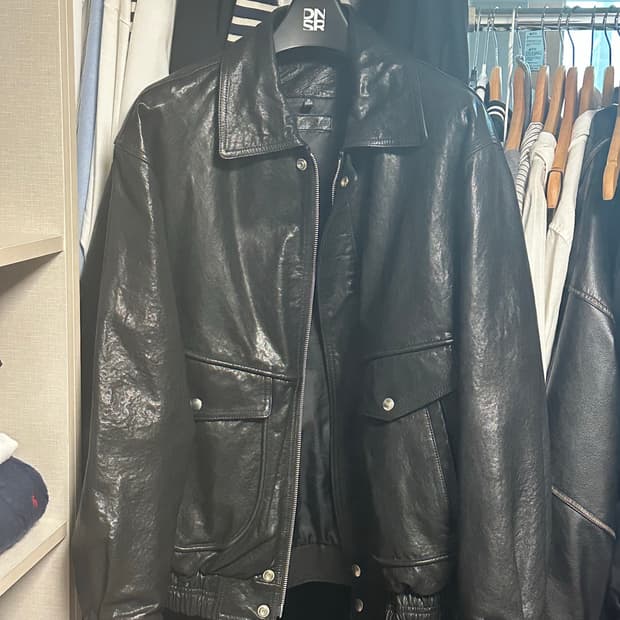 A-2 염소가죽 레더 블루종 블랙 105