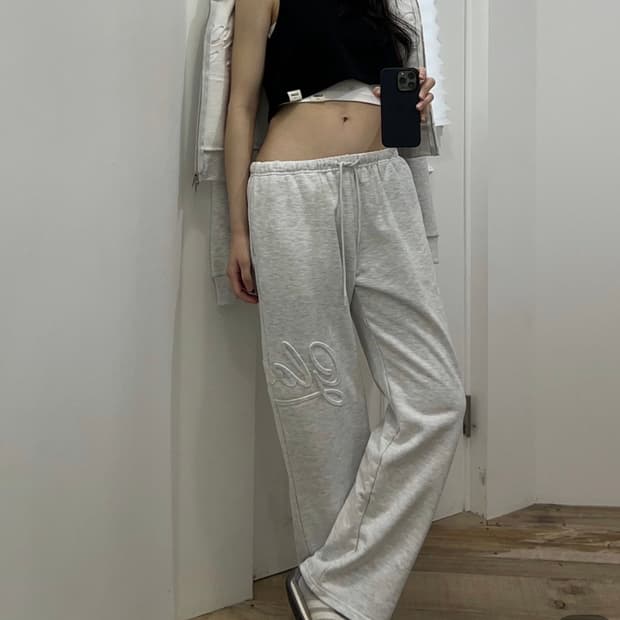 (거의 새상품) 글로니 조던 트랙팬츠 멜란지그레이/화이트