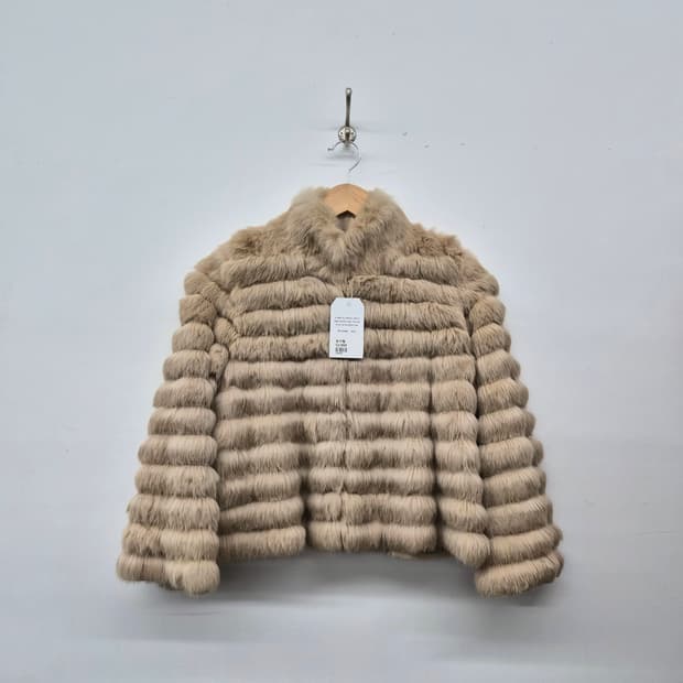 베이지 토끼털 퍼자켓 여성 S