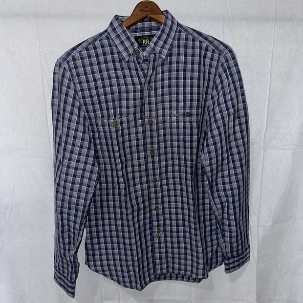 RRL 더블알엘 코튼 린넨 워크셔츠 블루