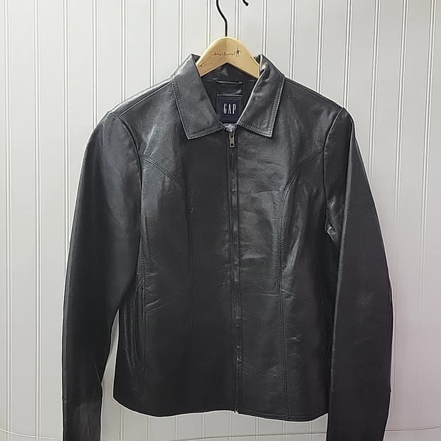 올드 갭 빈티지 블랙 레더 자켓