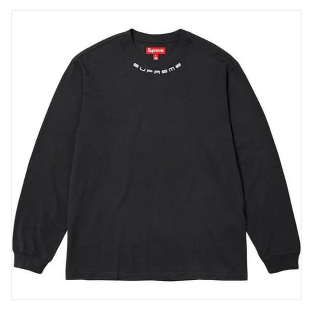 ss24 슈프림 collar logo 롱슬리브 XL