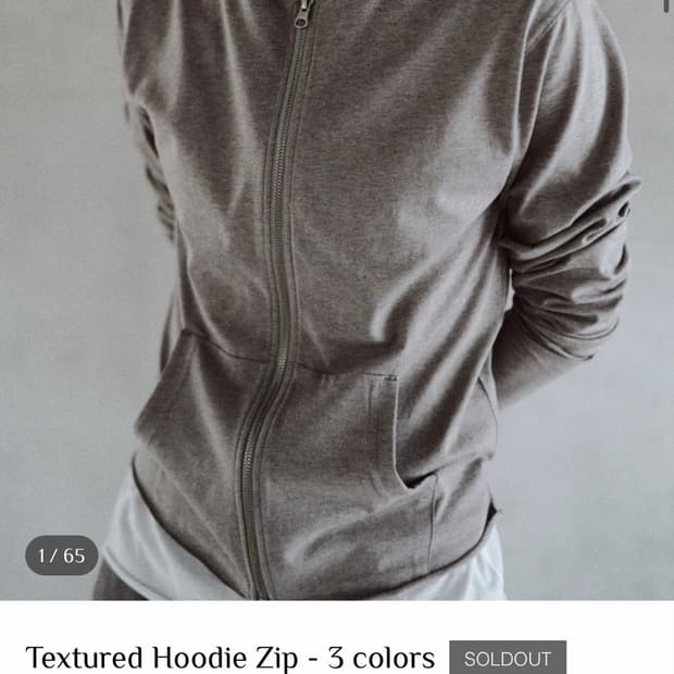 모노프리베 Textured Hoodie Zip