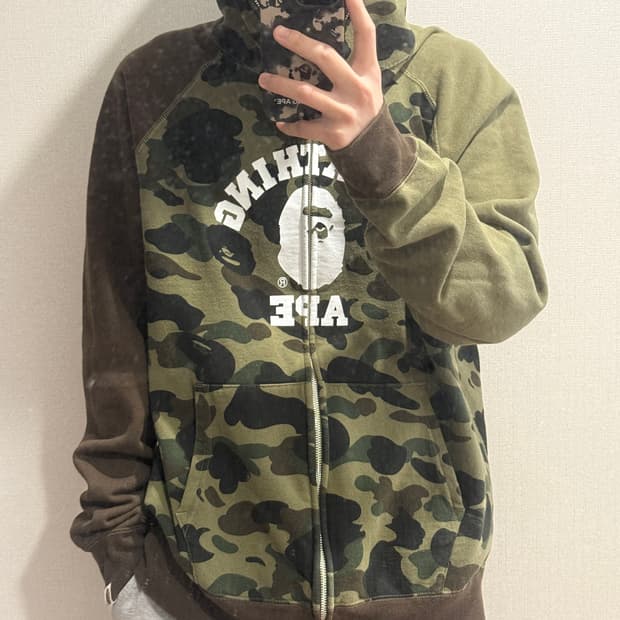 베이프 1st카모 크레이지 컬리지 풀 집 후드집업