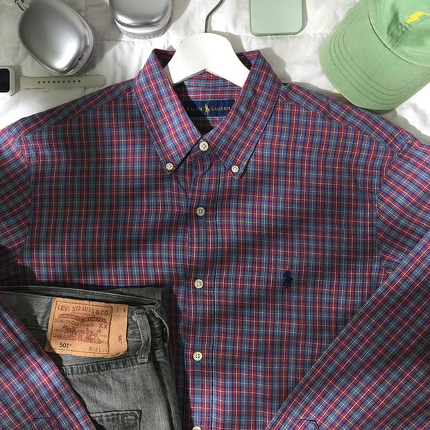 (MAN) 폴로랄프로렌 체크셔츠 XL