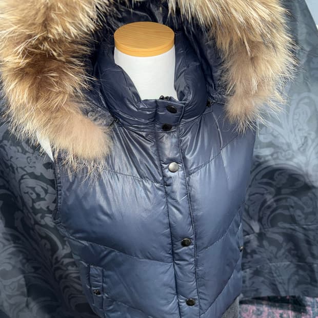 빈티지 갸루걸 퍼 패딩조끼