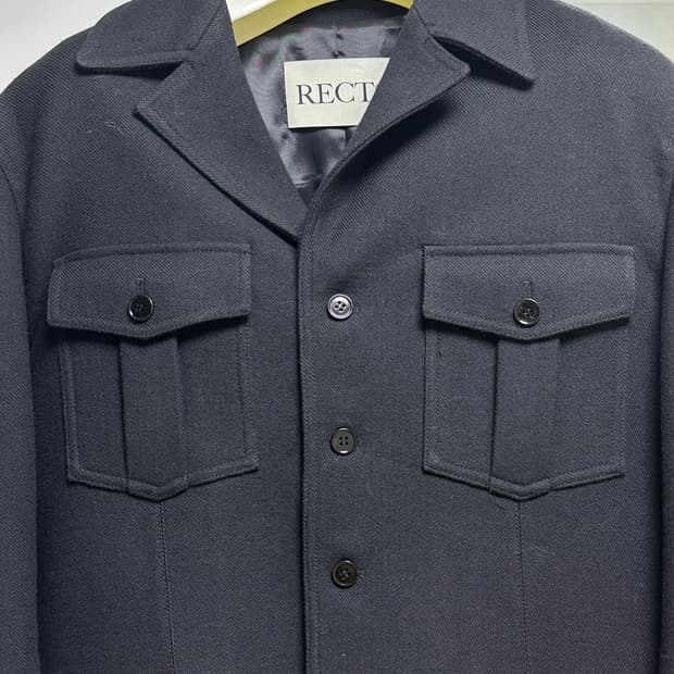 렉토 Recto 24FW 카일 밀리터리 울 블렌드 자켓 블랙 m