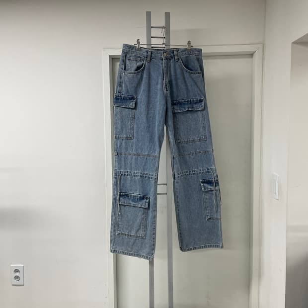 LEEY 엘이이와이 카고 데님 팬츠 (W)M