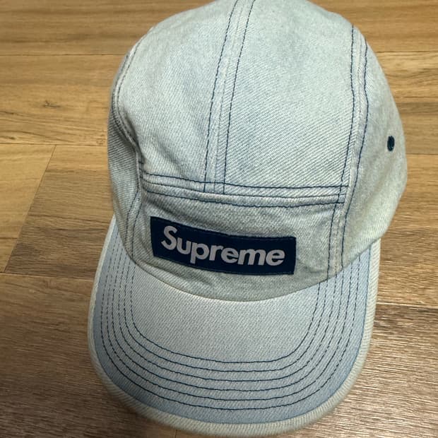 슈프림 데님 캠프캡 라이트 워시드 인디고 - 25SS