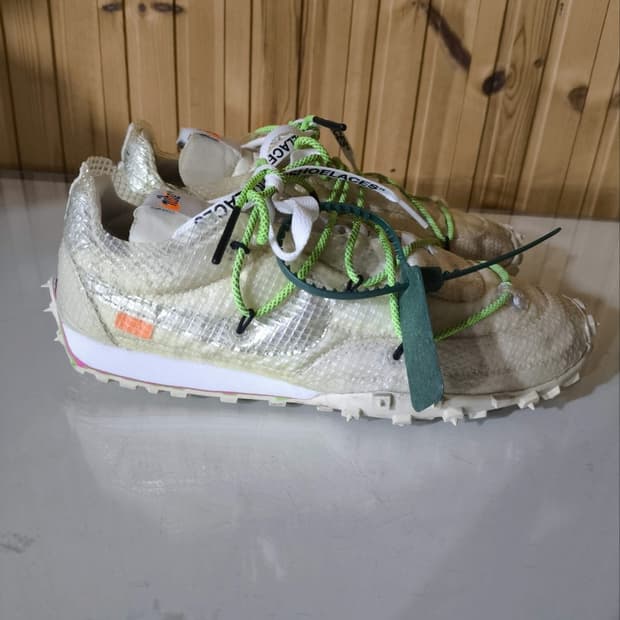 265mm 오프화이트 X 나이키 와플 레이서 화이트 운동화