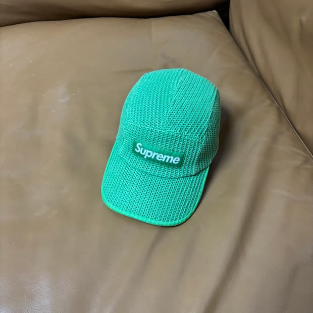 슈프림 캠프캡 모자 박스로고 스트링 메쉬 그린