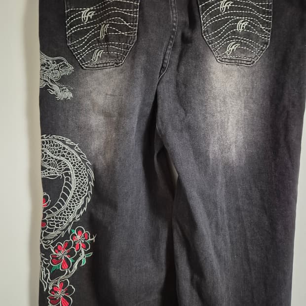 용 자수 힙합팬츠 허벅지41 총장114