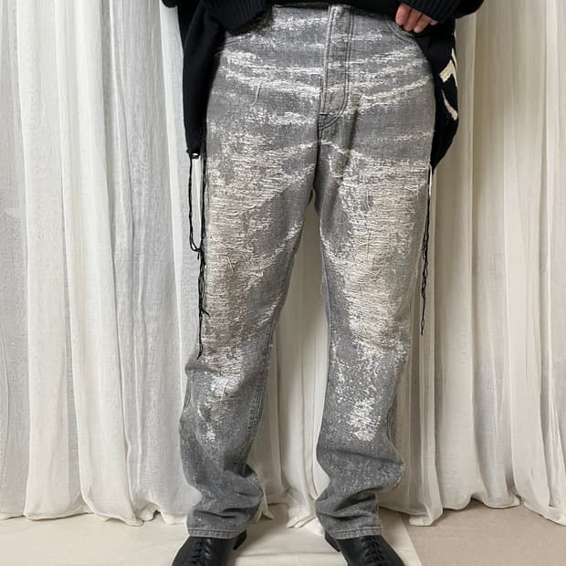 Taakk 24aw 자가드 스트레이트 데님 팬츠 boro 사시코