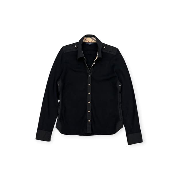 버버리 런던 카라 울 니트 셔츠 자켓
