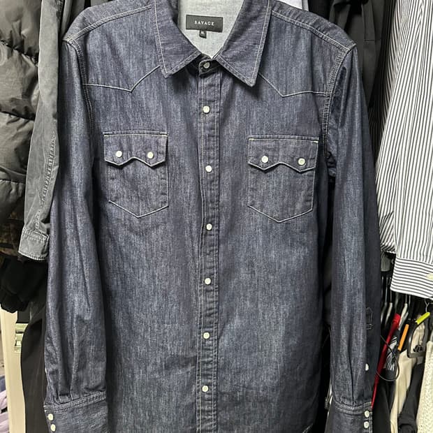 SAVAGE 데님 웨스턴 셔츠 XL