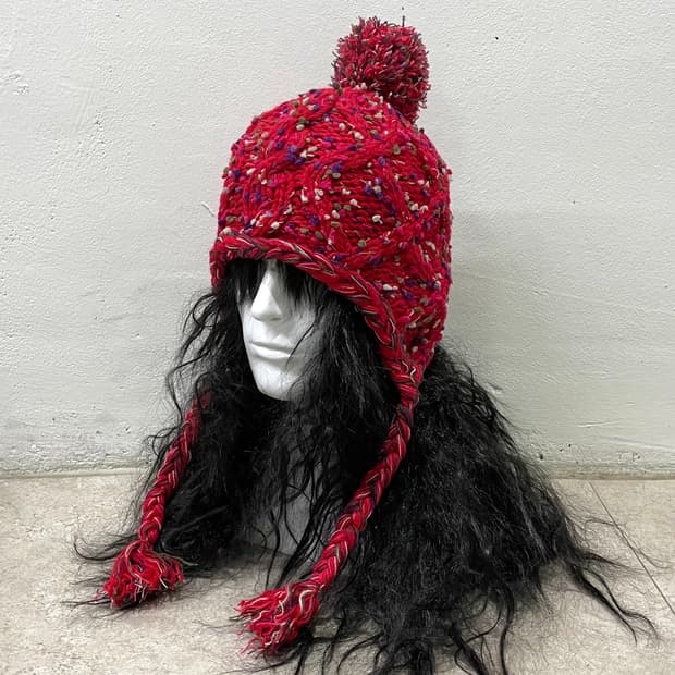 Strawberry knit earflap