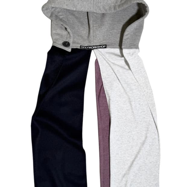 [오들리워크샵] Mixed Hoodie Scarf, Stone