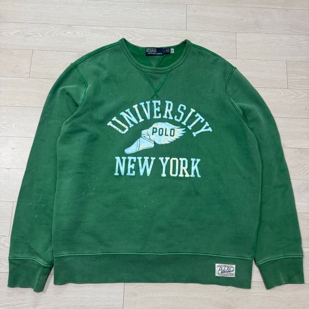 [L] 폴로 랄프로렌 뉴욕 유니버시티 로고 맨투맨