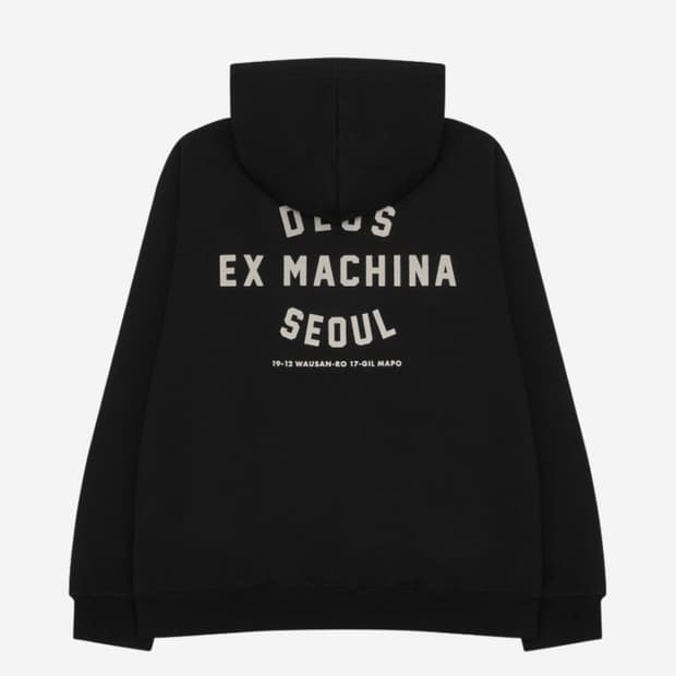 데우스엑스마키나 서울 후드티 블랙