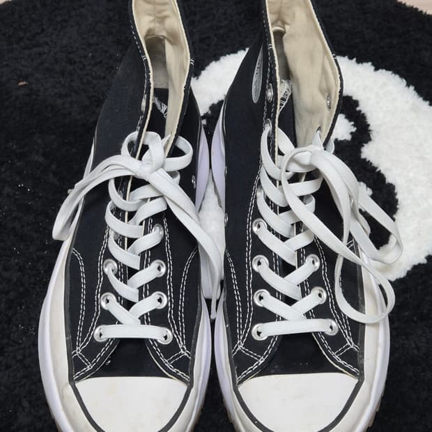 컨버스 런스타 하이크 하이 블랙 화이트 검