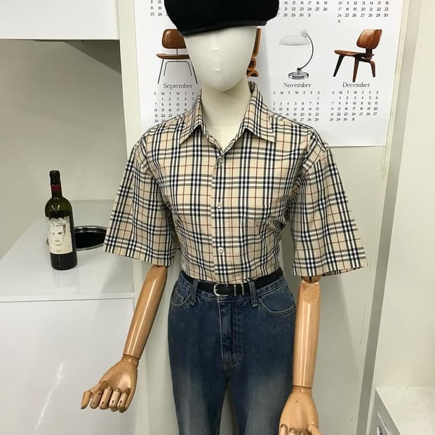 버버리 노바체크 반팔 셔츠