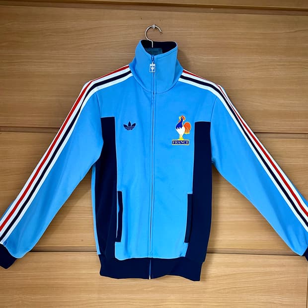 (1회착용) 아디다스 프랑스 삼선 져지 하늘색 90