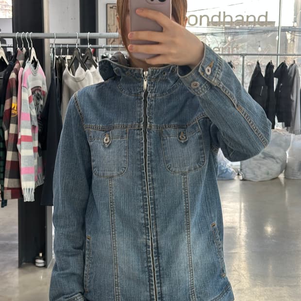 Lee 포켓 워시드 후드 데님자켓