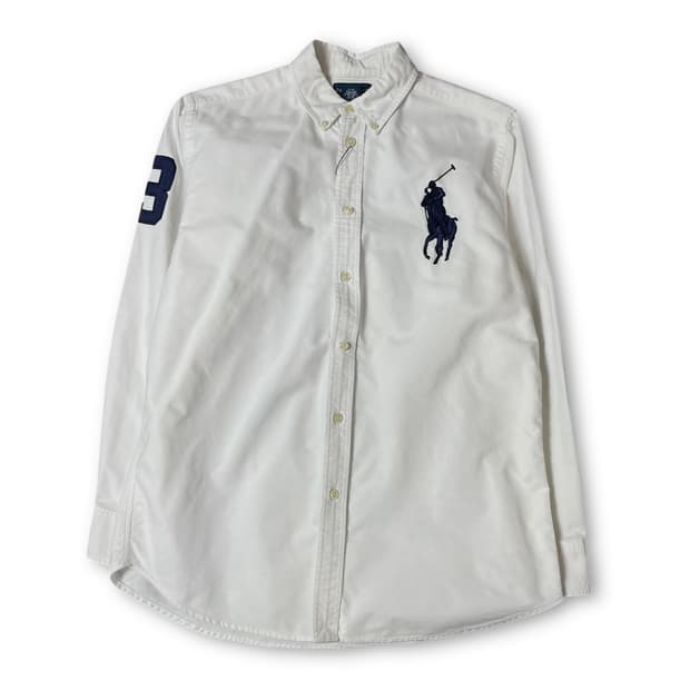 폴로랄프로렌 빅포니 화이트 긴팔 셔츠 L(14-16)