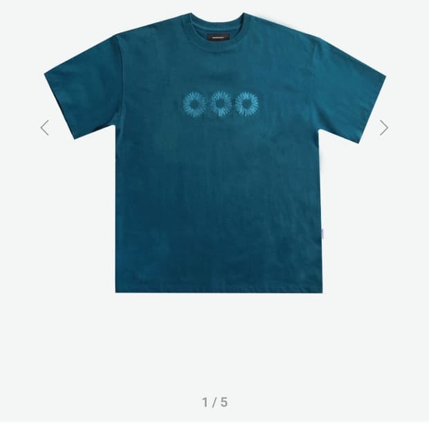 , XS) 999휴머니티 EDV 로고 하프 셔츠 터콰이즈