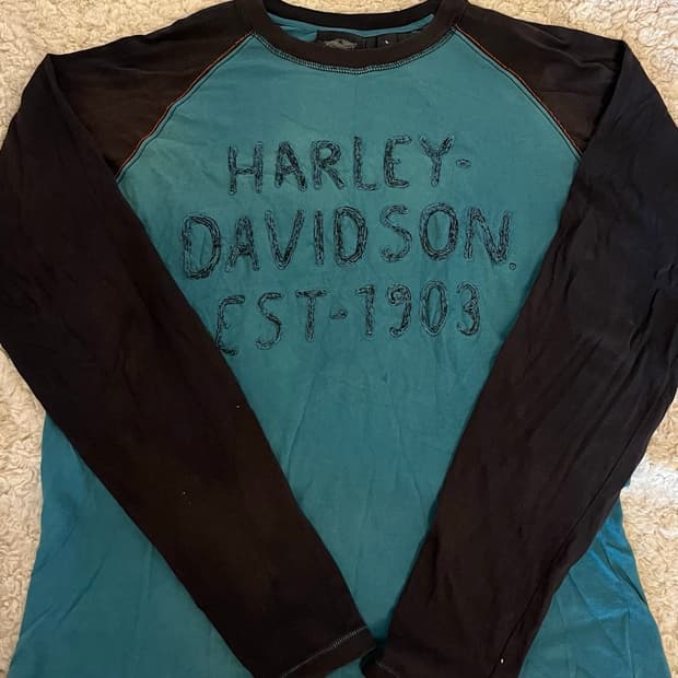 Harley davison 레글런 긴팔 티셔츠