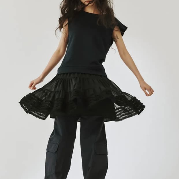 Plzproject 메쉬 스커트 그레이